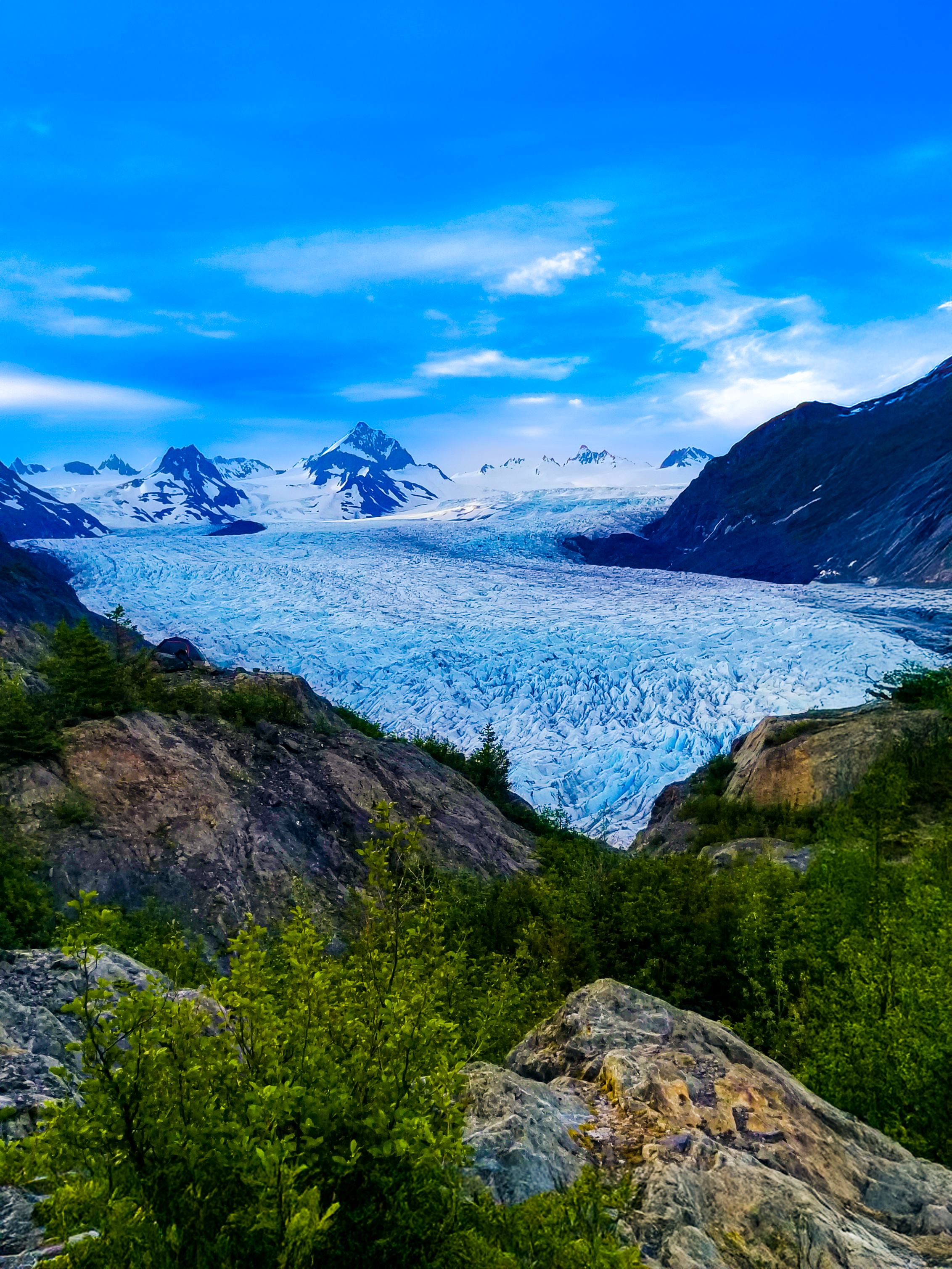 Glacier campsite retouched